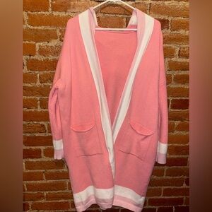 Pink Cardigan with Hood